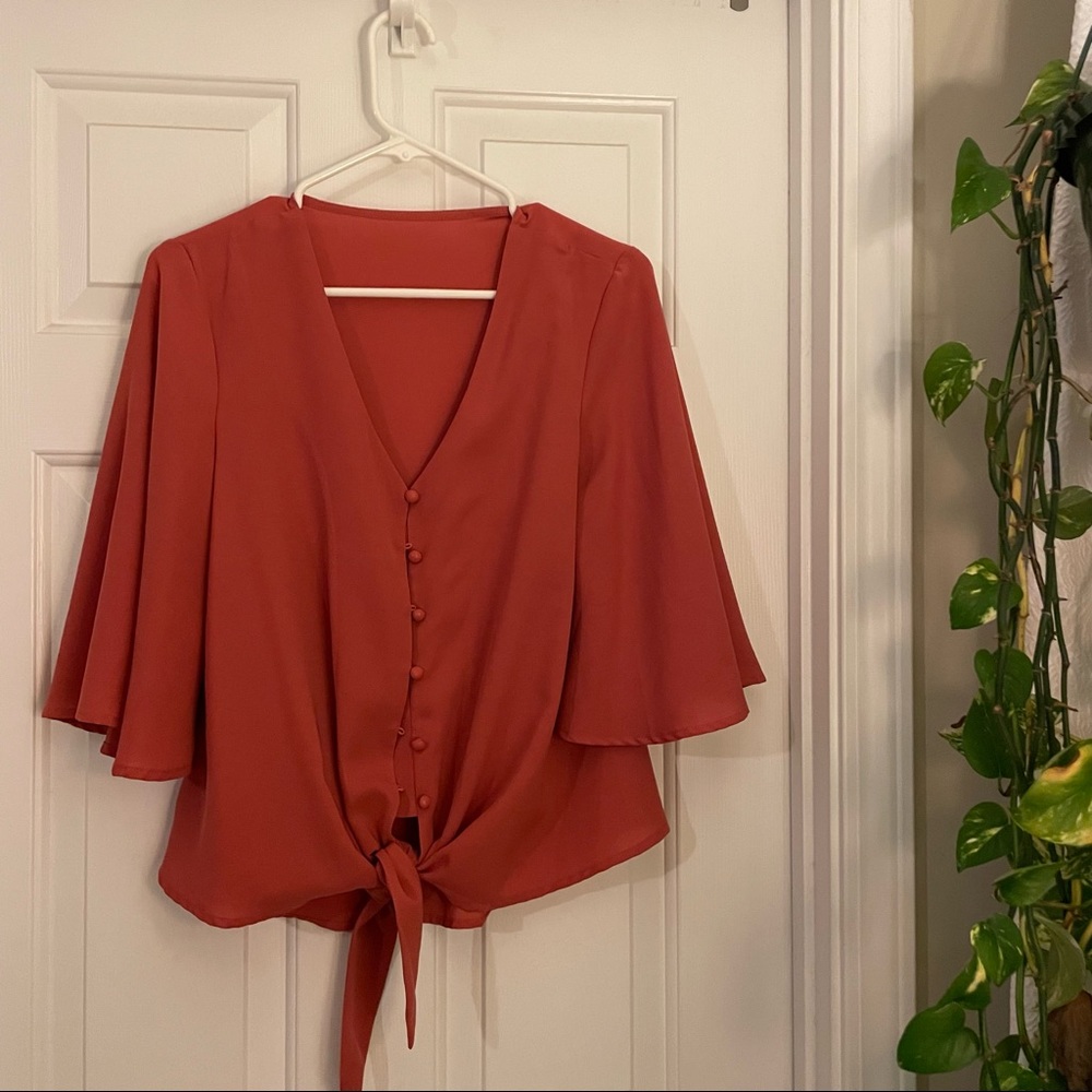 Womens flowy bell sleeve top